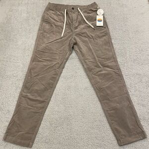 NWT Vuori Optimist Corduroy Pants Mens L (31x29) Brown Walnut Elastic Waist V440